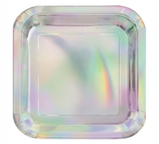 8 Iridescent 9" Sq Plate-Fbi