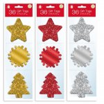 36 Pack Glitter & Foil Tags