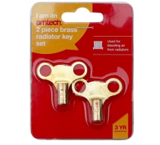 Amtech 2 Piece Brass Radiator Key Set