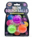 Neon Glow In The Dark Squeeze Squish Balls 3 Pack