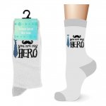 Mens Cotton You Are My Hero Design Socks