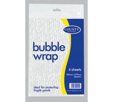 County Bubble Wrap Sheets Small ( 19cm X 28cm ) 4 Pack