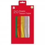 Christmas 20 Sheets Tissue Paper 5 Colour