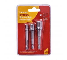 Amtech 3 Pack 1/4" Hex Socket Driver Set