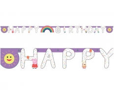 Peppa Pig Happy Birthday Letter Banners 2.1M X 1.8M - 6 Pc