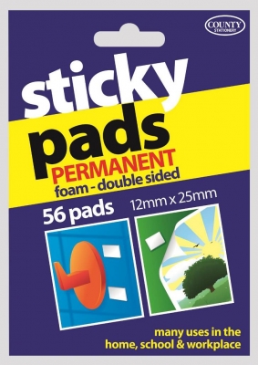 County Sticky Pads 12 X 25mm