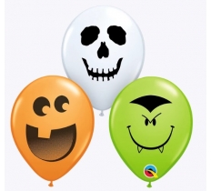 Halloween Character Face 5" Latex Balloons 100 Pack