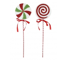 Candy Cane Lollipop Pick 45Cm Glitter