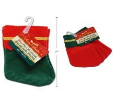 4 Pack 7Inch Mini Felt Stocking With Gold Trim