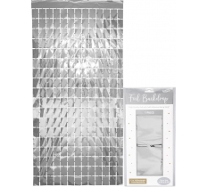 Oaktree Rectangle Foil Backdrop 1m x 2m Metallic Silver