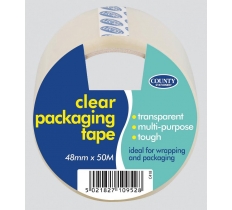County Clear Packing Tape ( 48mm X 50M ) 6 Pack