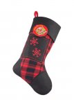 Deluxe Plush Tartan Snowflake Christmas Stocking 40cm X 25cm