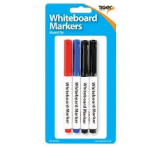 Tiger Slim Whiteboard Markers 4 Pack