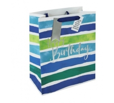 Male Birthday Stripe Large Bag