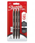 Sharpie S-Gel Black Medium Gel Pens 0.7mm Pack Of 3