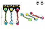 Smart Choice Tennis Ball Rope Dog Tug Toy ( Assorted )