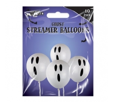 12" GHOST STREAMER BALLOONS 10PK