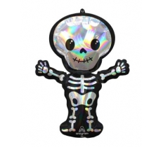 Iridescent Skeleton SuperShape Foil Balloons 26"/66cm w x 3m