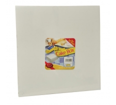 White 14" Cake Box Stapeless With Seperate Lids