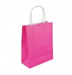 Pink Paper Party Bag With Handles 22 X 18 X 8cm