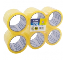 Stationary Tape Clear Flat 48mm x 66M 6 Pack