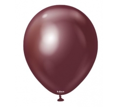 Kalisan 12" Mirror Burgundy Latex Balloon 50 Pack