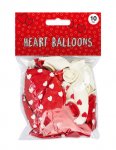 Valentines Day Heart Printed Balloons 10 Pack