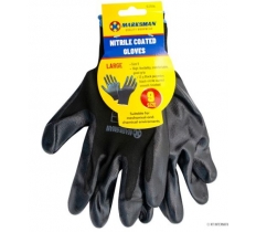 Black Polyester, Nitrile Coated Gloves 9/L
