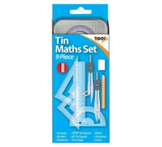 Tiger Premium 9 Piece Maths Set In A Tin