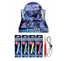 Glow Stick 15cm With Lanyard ( Assorted Colours )