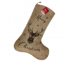 Christmas Jute Stocking With Printing 55cm