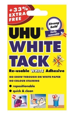 UHU White Tack Handy Pack + 33% Extra Free X 12