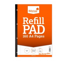 Silvine A4 Refill Pad Lined With Margin Sidebound 160 Page