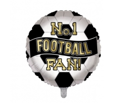 Football Fan Black Balloon 18"
