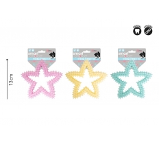 Star Shaped Rubber Puppy Toy 4 Colours