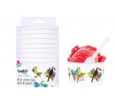 8 Ice Cream Tubs & Spoons Aloha Design