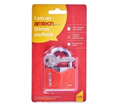 Amtech 50mm Rhombic Chrome Plated Iron Padlock