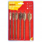 Amtech 6 Pack Flat Wood Bit Set Titanium