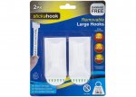 Removable Large White Hooks 3KG Capacity 2 Pack