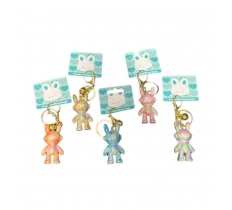 Bunny Rabbit Acrylic Sparkling Keyring ( Assorted Colours )