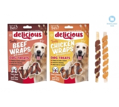 Chicken & Beef Twist Stick Dog Treat 6 Pack