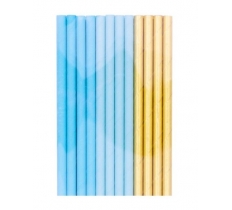 Blue & Gold Paper Straws ( 24 )