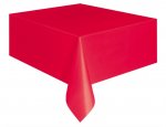 Ruby Red Solid Rectangular Plastic Table Cover 54 X 108"