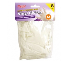 Powder Free Vinyl Gloves Medium 8 Pack
