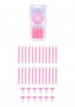 Pink Party Candles with 12 Holders (6cm) 24-Pack