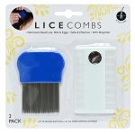 Lice Comb Metal & Plastic 2 Pack