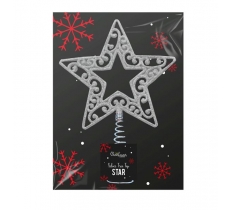 Silver Tree Top Star 14cm