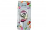 Rainbow Balloon Candle 6cm Number 9