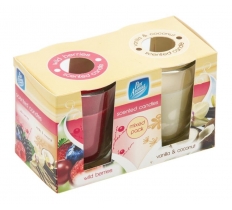 Glass Candle Wild Berries Vanila & Coconut 2 Pack