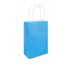 Neon Blue Paper Party Bag With Handles 14X21X7cm